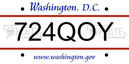 724QOY District Of Columbia License Plate