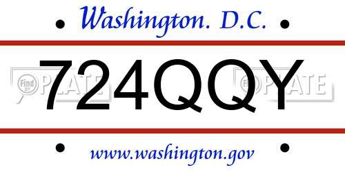 724QQY District Of Columbia License Plate