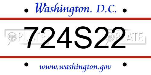 724S22 District Of Columbia License Plate