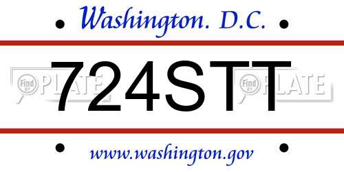 724STT District Of Columbia License Plate