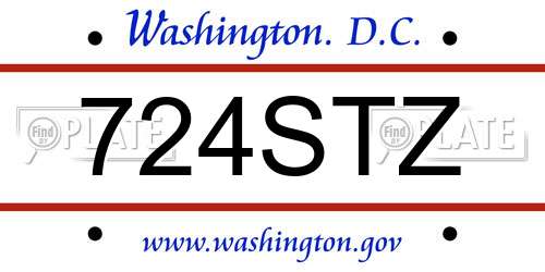 724STZ District Of Columbia License Plate