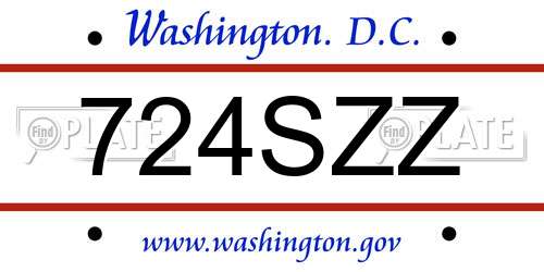 724SZZ District Of Columbia License Plate