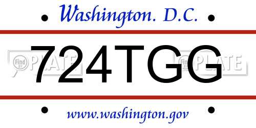 724TGG District Of Columbia License Plate