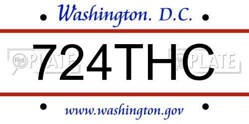 724THC District Of Columbia License Plate