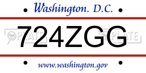 724ZGG District Of Columbia License Plate