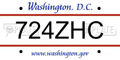 724ZHC District Of Columbia License Plate
