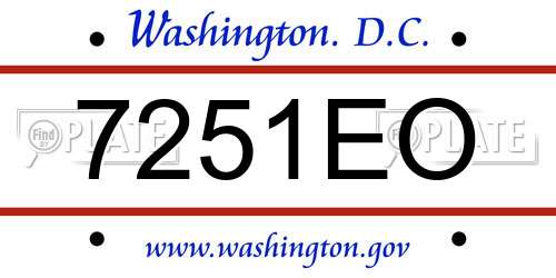 7251EO District Of Columbia License Plate
