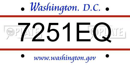 7251EQ District Of Columbia License Plate