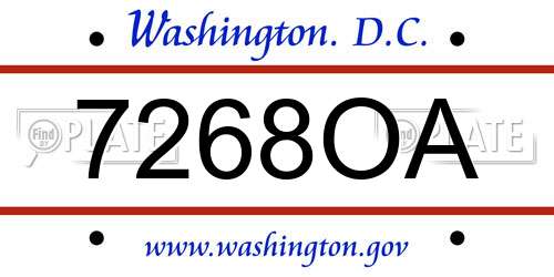 7268OA District Of Columbia License Plate