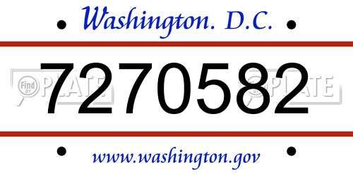 7270582 District Of Columbia License Plate