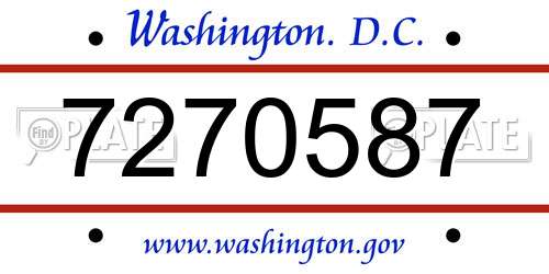 7270587 District Of Columbia License Plate