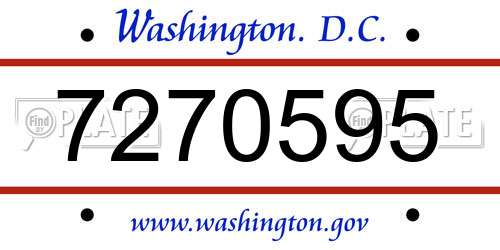 7270595 District Of Columbia License Plate