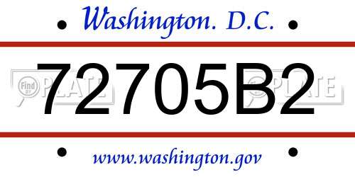 72705B2 District Of Columbia License Plate