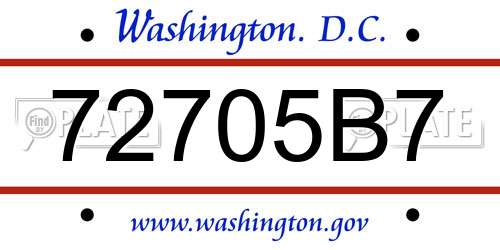 72705B7 District Of Columbia License Plate