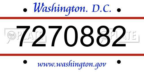 7270882 District Of Columbia License Plate