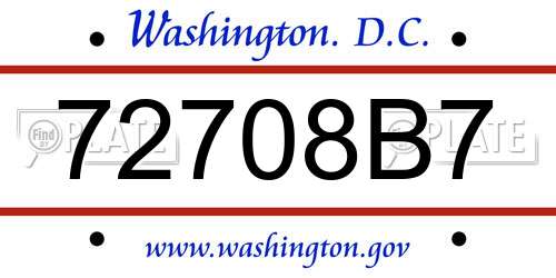72708B7 District Of Columbia License Plate