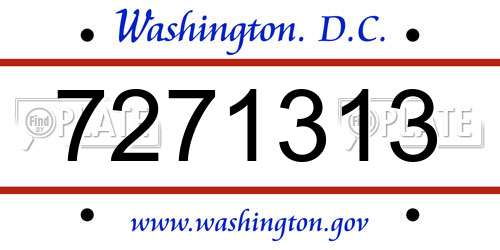 7271313 District Of Columbia License Plate