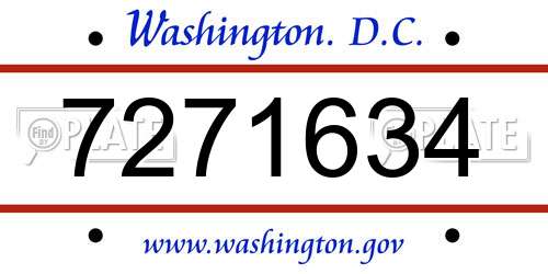 7271634 District Of Columbia License Plate