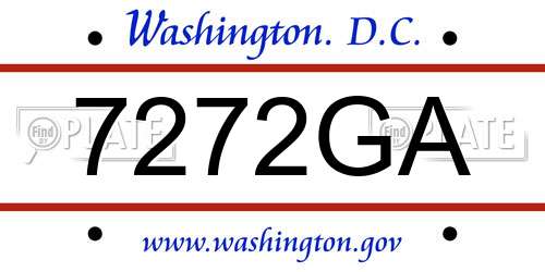 7272GA District Of Columbia License Plate