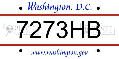 7273HB District Of Columbia License Plate