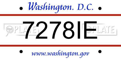 7278IE District Of Columbia License Plate