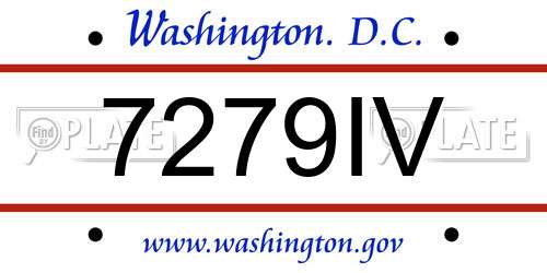 7279IV District Of Columbia License Plate