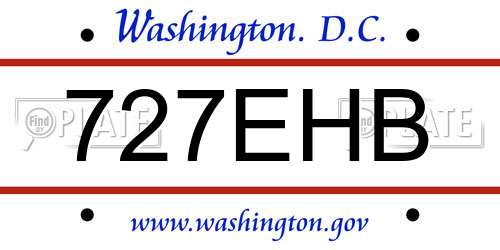 727EHB District Of Columbia License Plate