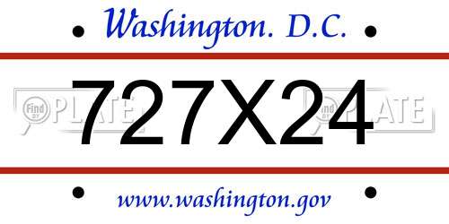 727X24 District Of Columbia License Plate