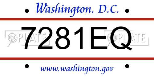 7281EQ District Of Columbia License Plate
