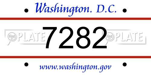 7282 District Of Columbia License Plate