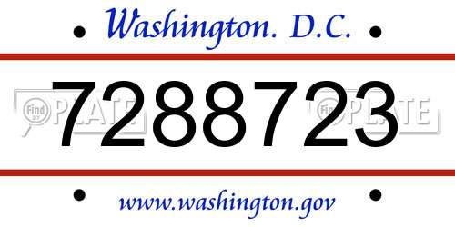 7288723 District Of Columbia License Plate