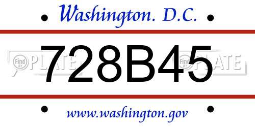728B45 District Of Columbia License Plate