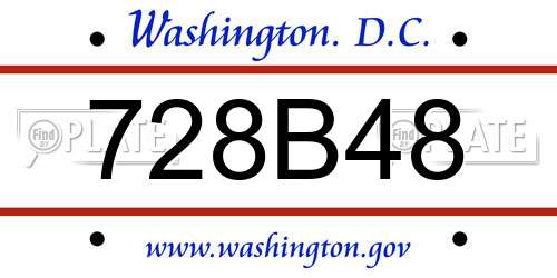 728B48 District Of Columbia License Plate