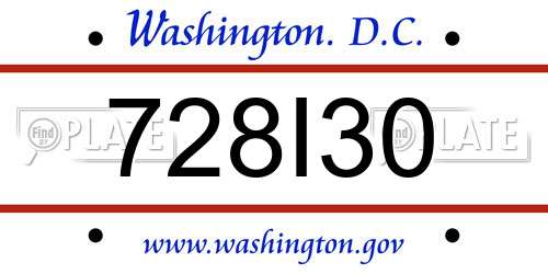 728I30 District Of Columbia License Plate