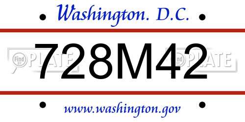 728M42 District Of Columbia License Plate
