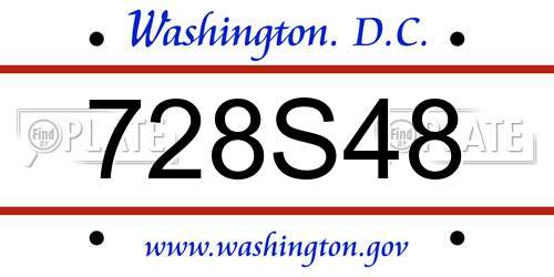 728S48 District Of Columbia License Plate