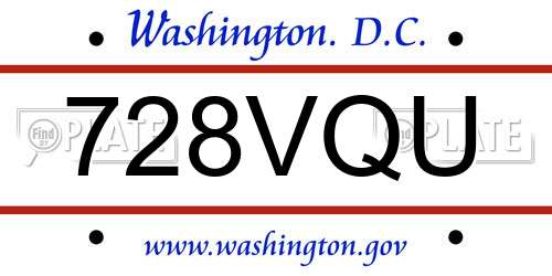 728VQU District Of Columbia License Plate