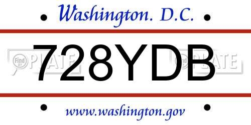 728YDB District Of Columbia License Plate