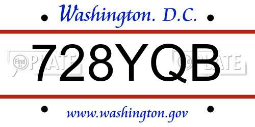 728YQB District Of Columbia License Plate