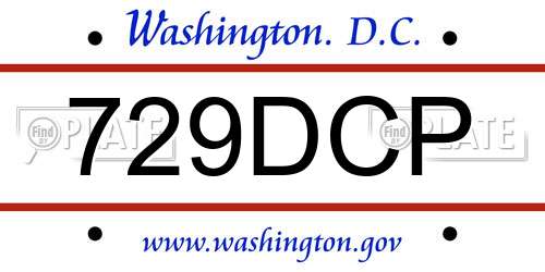 729DCP District Of Columbia License Plate