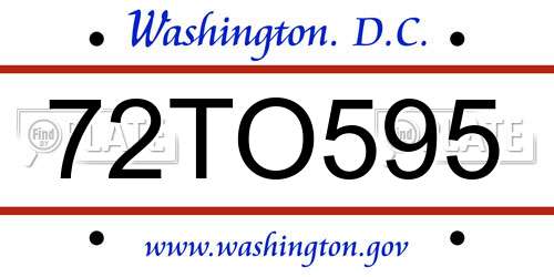 72TO595 District Of Columbia License Plate