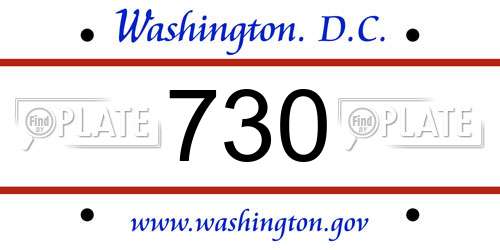 730 District Of Columbia License Plate