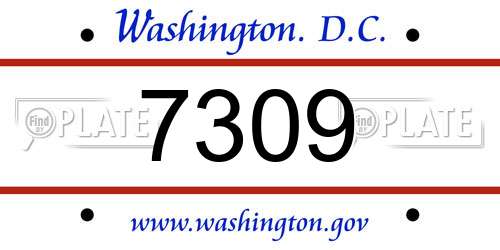 7309 District Of Columbia License Plate