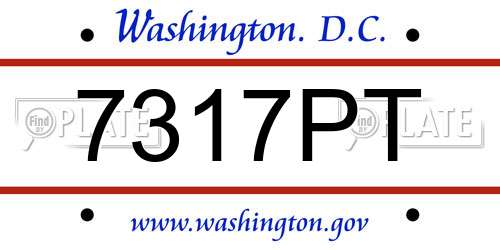 7317PT District Of Columbia License Plate