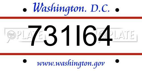 731I64 District Of Columbia License Plate
