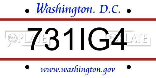 731IG4 District Of Columbia License Plate