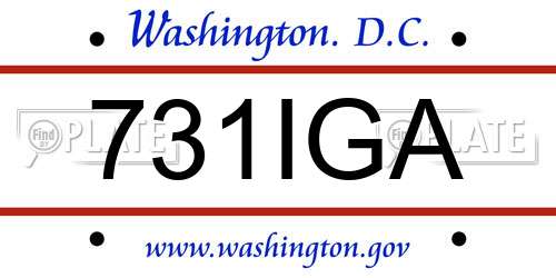 731IGA District Of Columbia License Plate