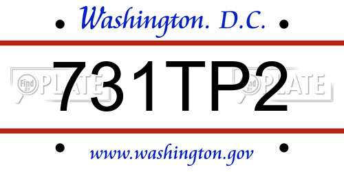 731TP2 District Of Columbia License Plate
