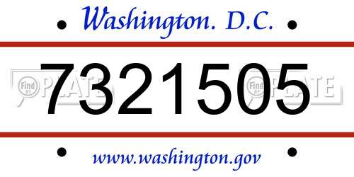 7321505 District Of Columbia License Plate