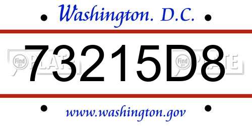 73215D8 District Of Columbia License Plate